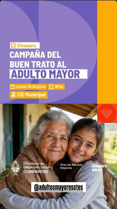 Campaña del buen trato al adulto mayor este 29 de junio